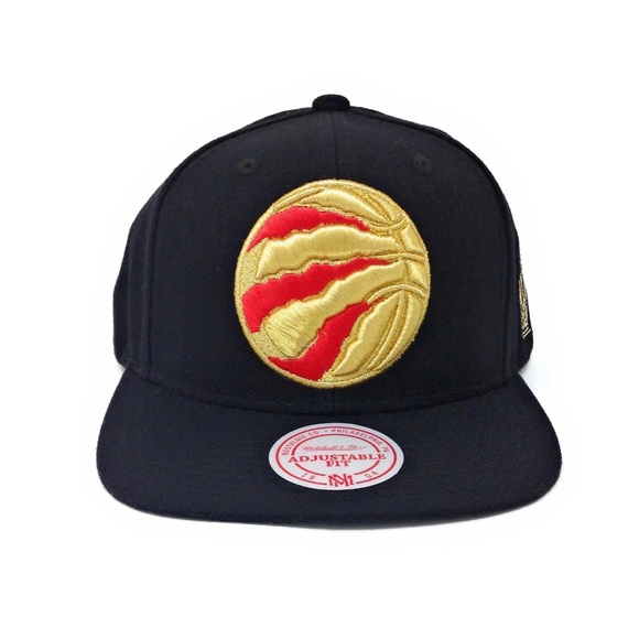 Mitchell and Ness Toronto Raptors Partial Claw Logo Red/Gold/Black Snapback Hat - Picture 1 of 5